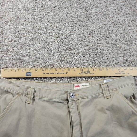 Wrangler Pants Mens 40x28.5 Tag 40x30 Beige Fleece Lined Hiking Outdoors - Picture 2 of 6